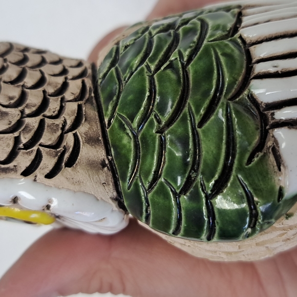 Vintage studio art pottery hand made partially glazedowl and baby - Picture 7 of 7